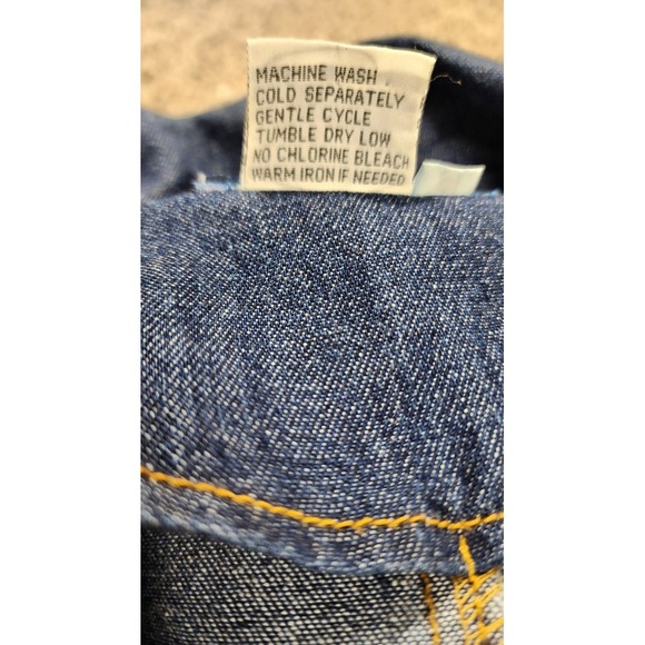 Vtg 80s 90s Womens Oversized Blue Denim Jacket Gold Buttons Size Medium EastWest - Picture 7 of 12